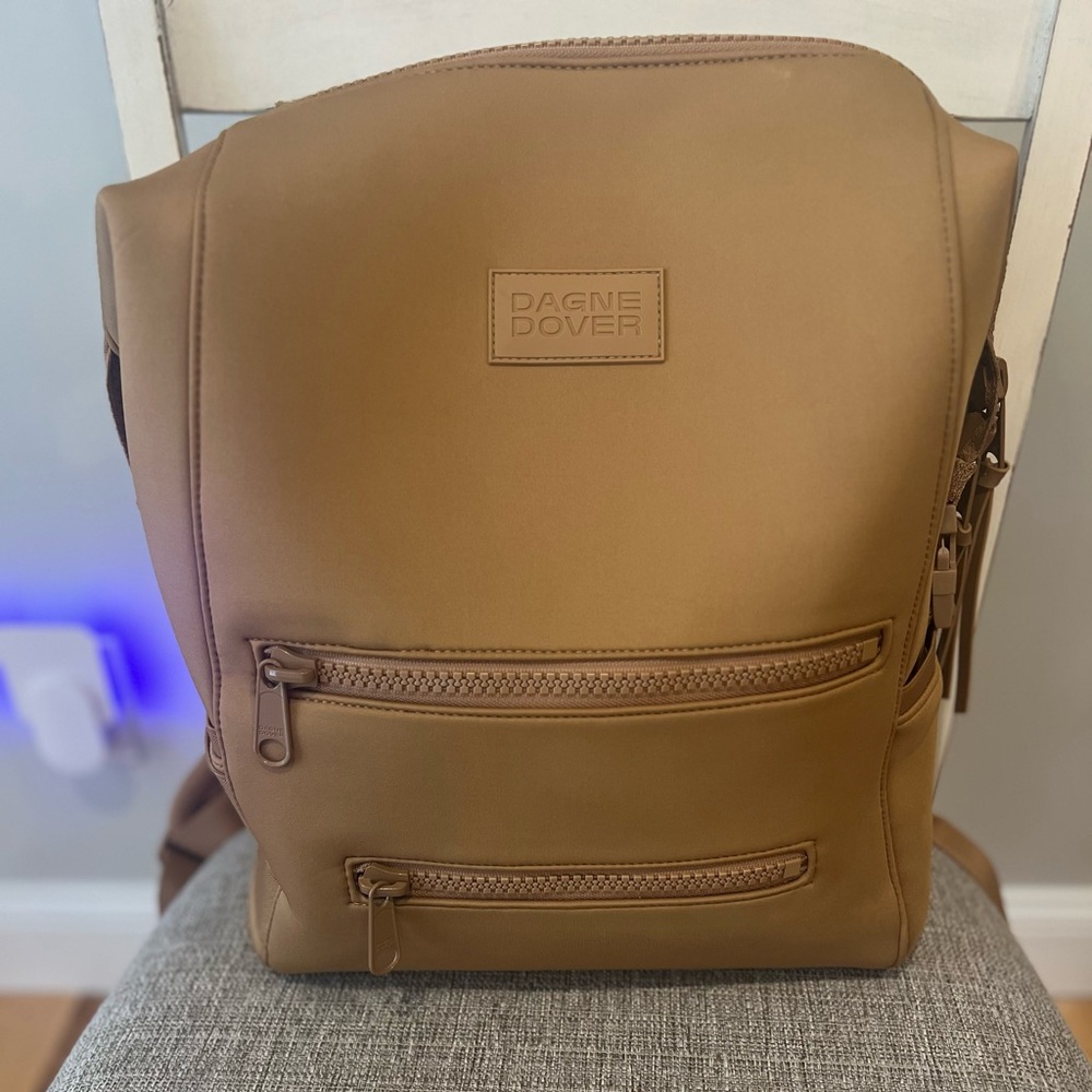 Dagne Dover camel Indie Backpack with all accessories size large